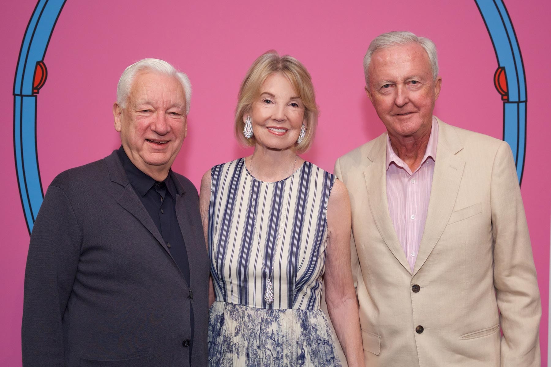 Sir Michael Craig-Martin, The Hon. Hilary M. Weston and Mr. Galen Weston at the opening of Present Sense.