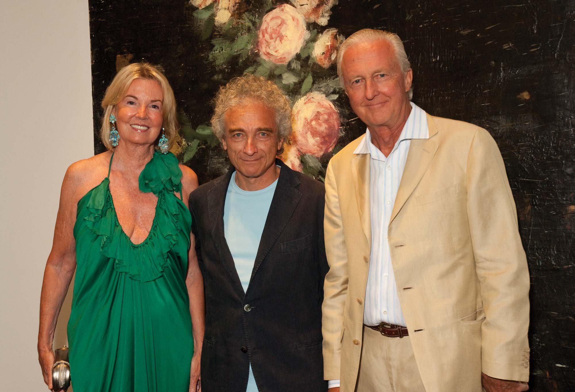 The Hon. Hilary M. Weston, artist Tony Scherman and Galen Weston at the opening of New Mythologies.