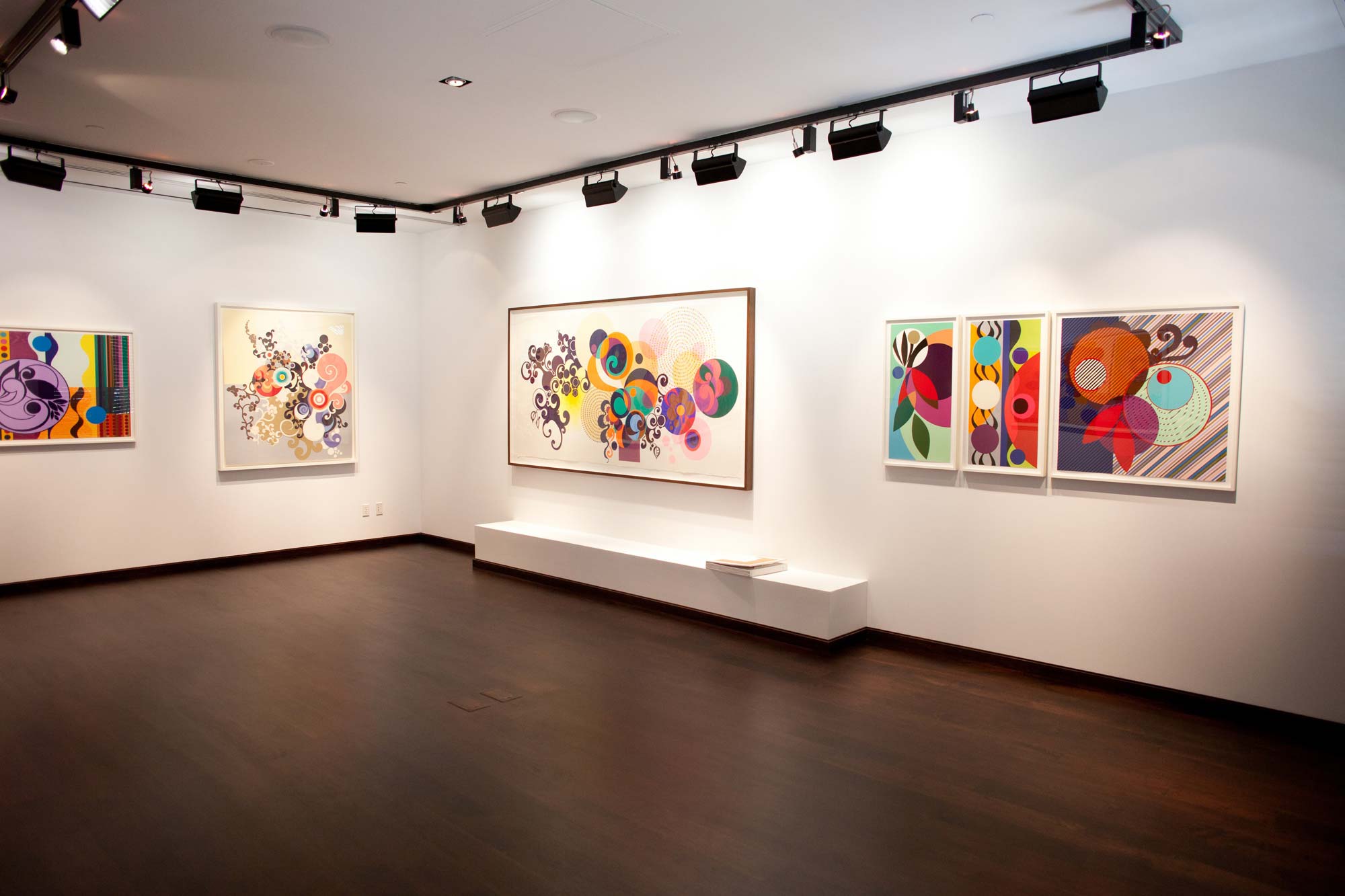 Beatriz Milhazes’ exhibition Screenprints 1996 – 2011 on display in the East Hall at The Gallery at Windsor.