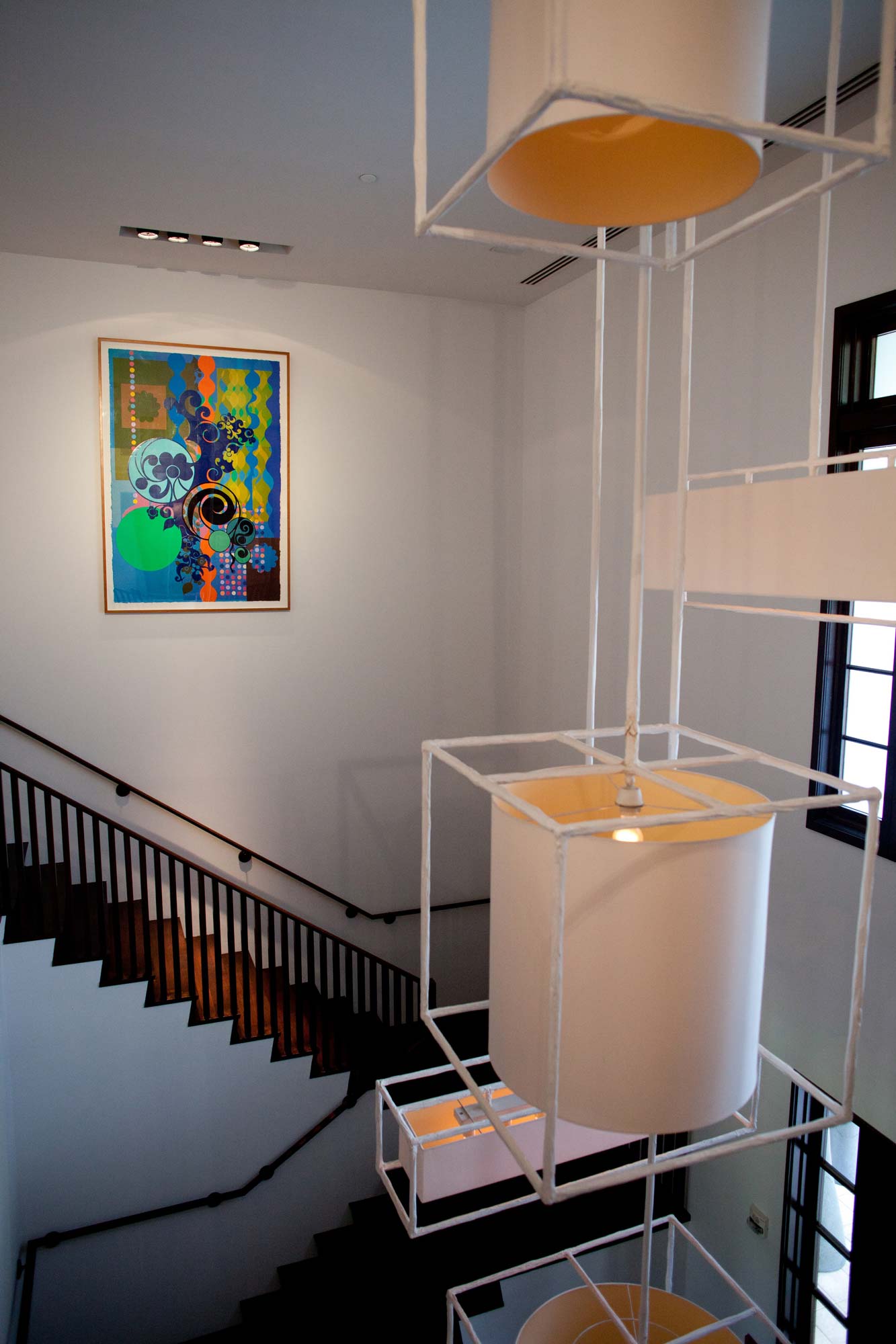 The Gallery at Windsor stairwell showing Beatriz Milhazes’ Fig (Figo).