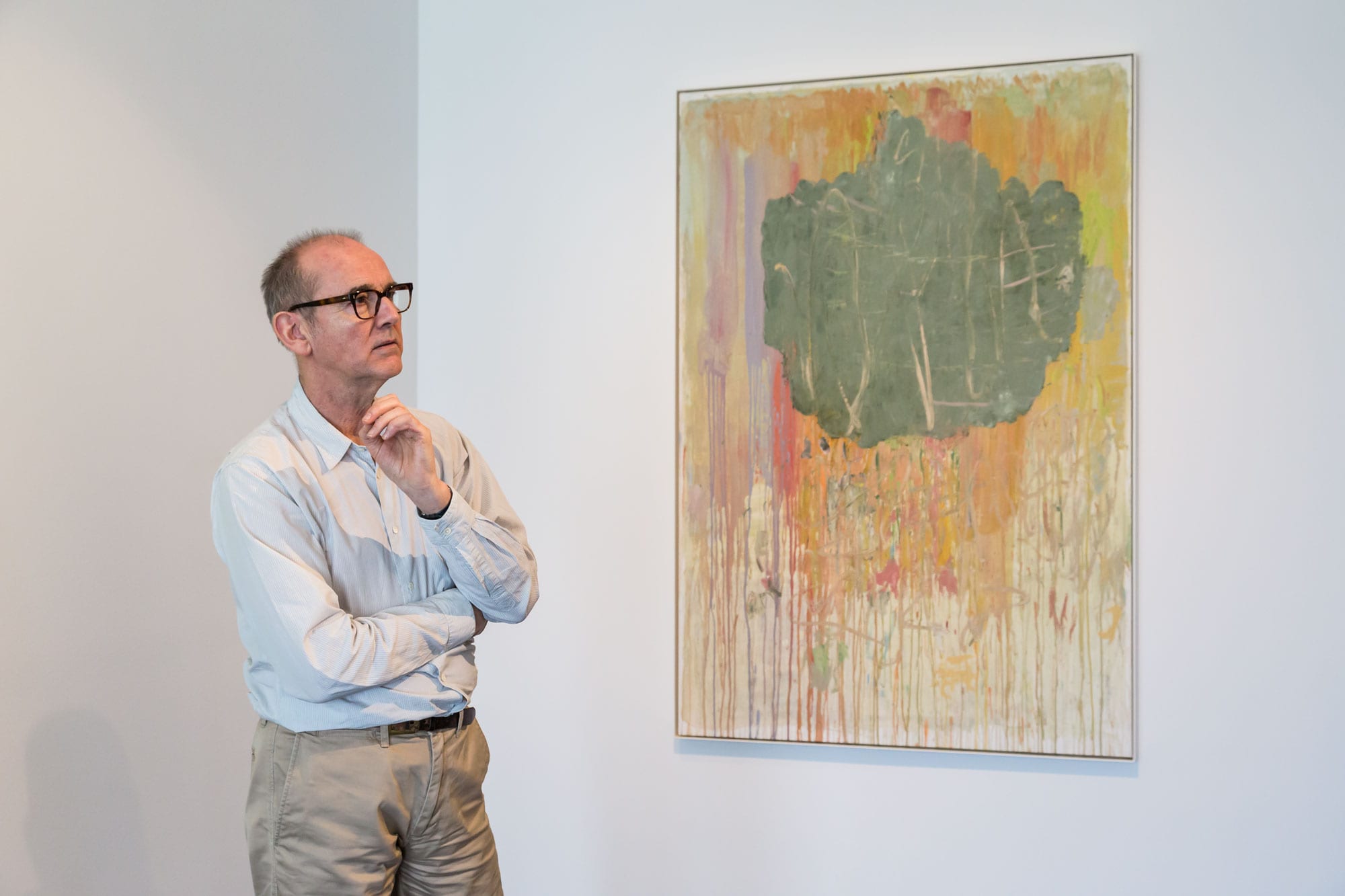 Christopher Le Brun during the installation of Composer at The Gallery at Windsor.